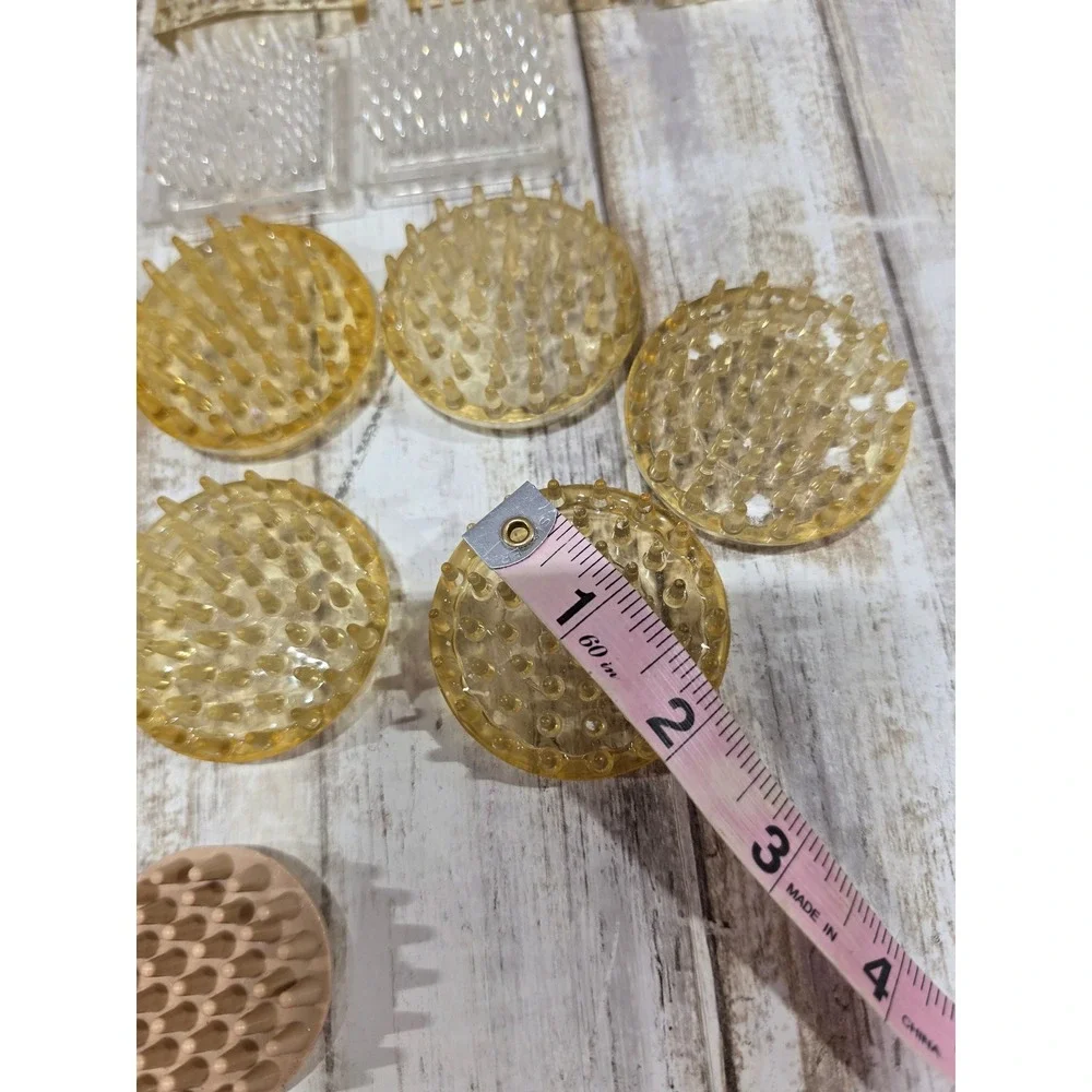 Vintage‎ Plastic Flower Frog Lot 18pc Round Square Amber Clear Tan Spiked Pin